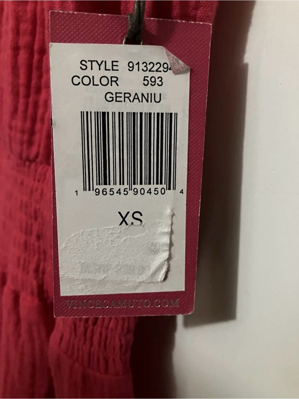 Vince Camuto Women's Gauzy Smocked-Waist Ruffled Dress, Geranium, XS - Picture 5 of 5